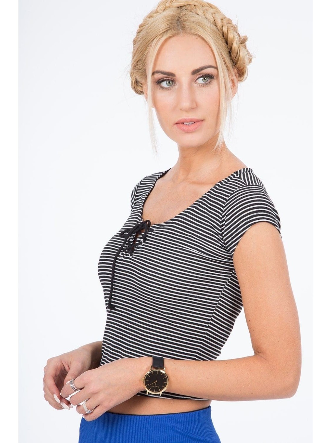 Black Top with White Stripes BB20312 - Online store - Boutique